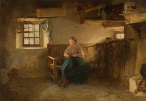 Interior con mujer sentada de English School